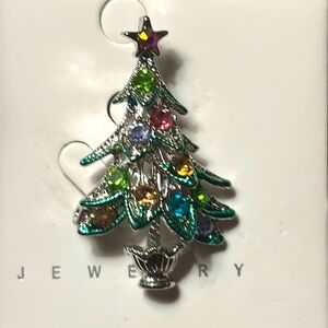 Holiday Christmas Tree Brooch